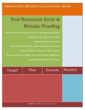 Post-Recession Error & Mistake Proofing