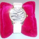 White Lg. Zebra Face Silicone Toy Watch