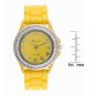 Yellow  Silicone Toy Watch w/CZs