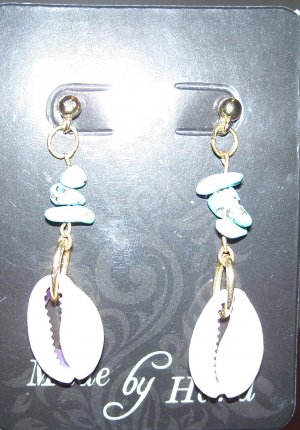 BBS Teal Cowry Earrings