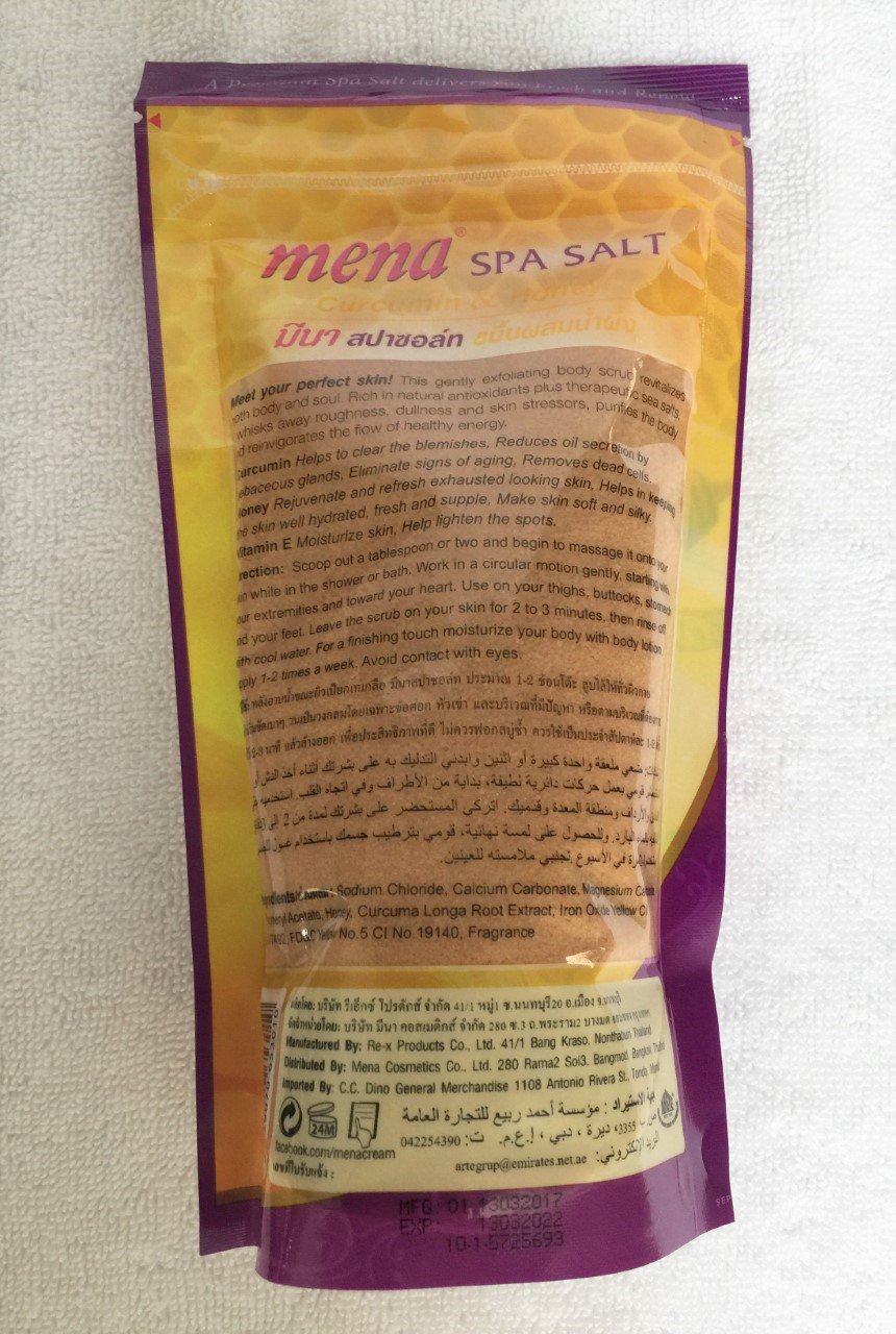 MENA Spa Salt Curcumin and Honey Moisture Refresh Lighten Skin