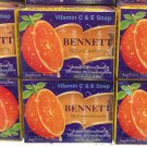 6 PCS of BENNETT Vitamin C + E Natural Extracts Anti-Aging Acne Skin Whitening Soap 130g./4.6oz.