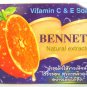 6 PCS of BENNETT Vitamin C + E Natural Extracts Anti-Aging Acne Skin Whitening Soap 130g./4.6oz.