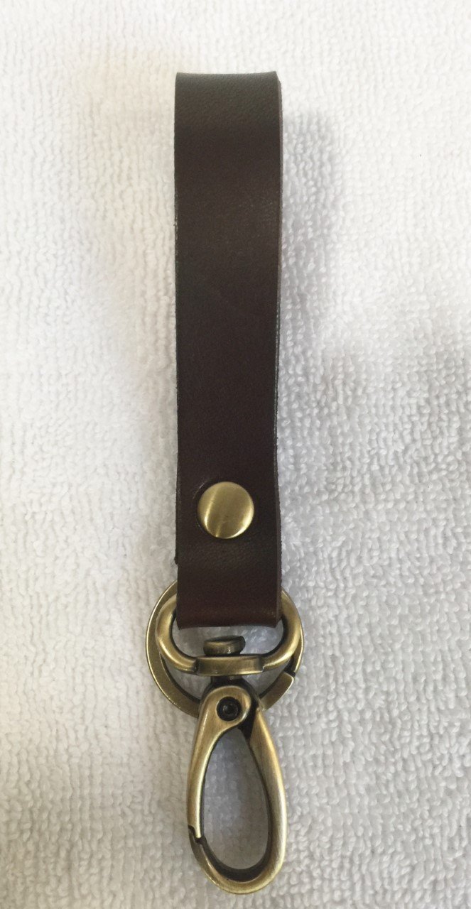 HANDMADE Leather Key Fob Belt Loop Holder Purse Strap Brass Clip Key ...