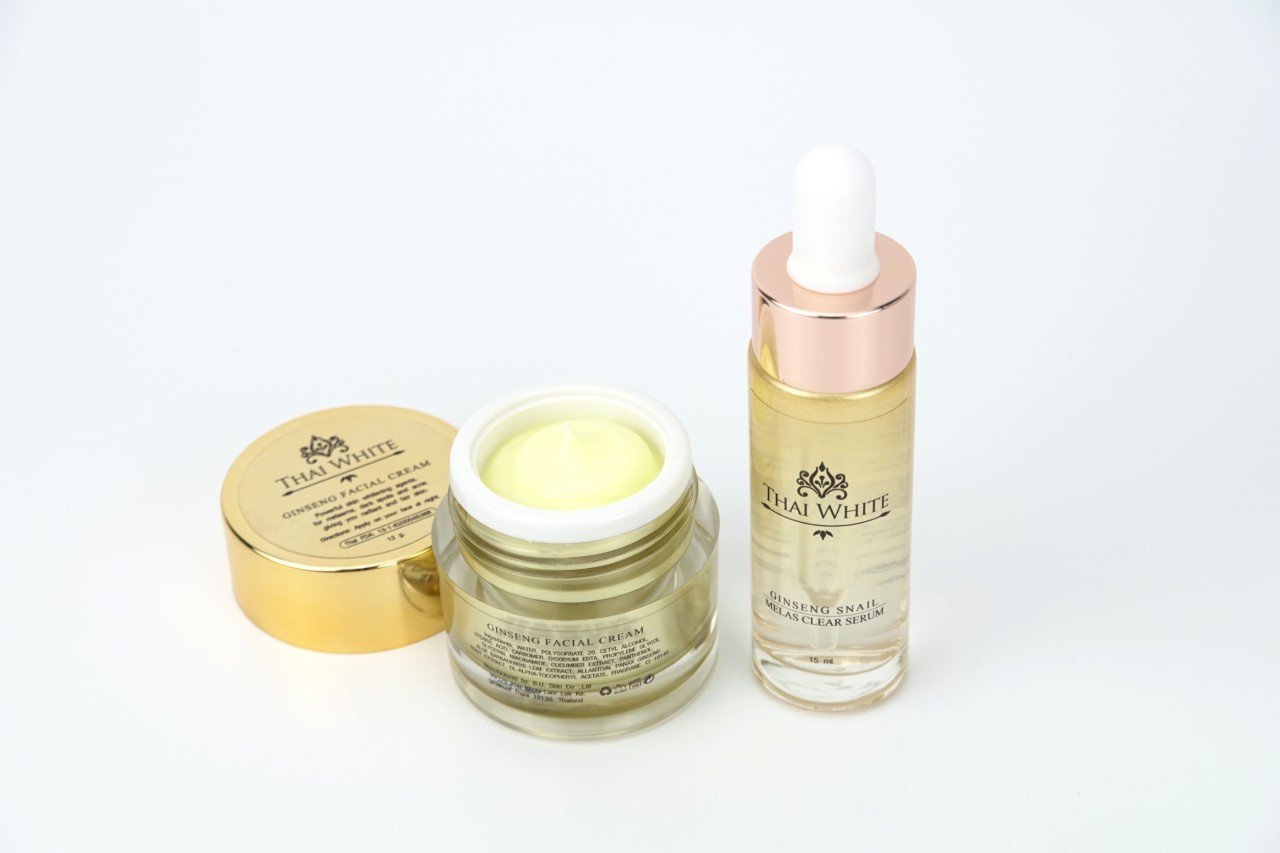 THAI WHITE Extra Whitening Ginseng Melasma Dark Spots Acne Facial CreamSerum