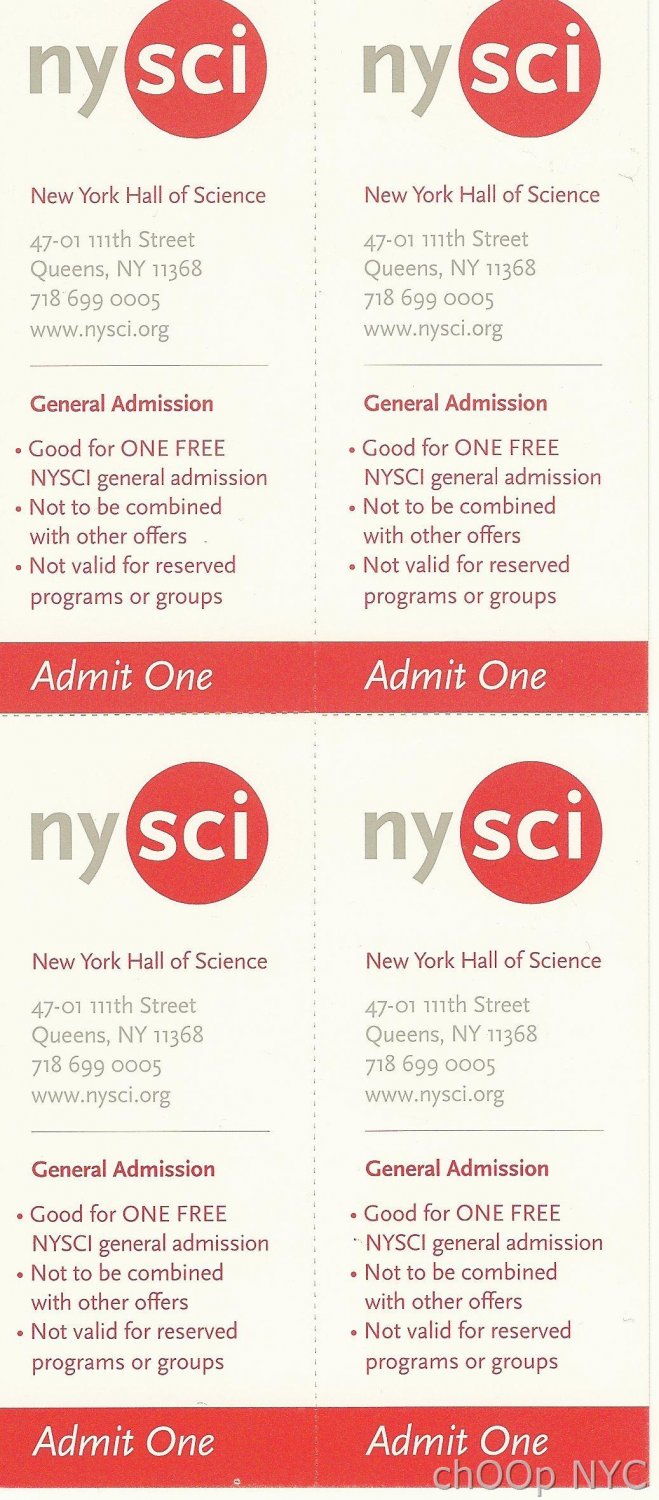 New York Hall of Science > 4 Adults Admission Tickets * No Expiration