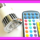 FREE SHIP ~ 10 pcs RGB LED 5W E27 110V 240V color chang bulb + 1remote