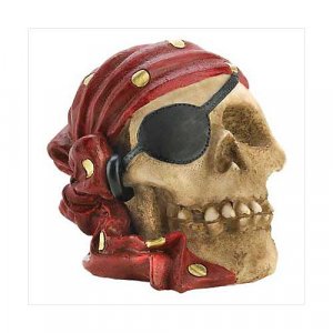 Mini Pirate Skull Figurine