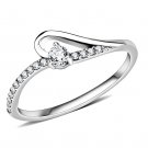 DA148 Stainless Steel High polished Women AAA Grade CZ Promise Ring