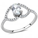 DA137 High polished Stainless Steel AAA Grade CZ Oval Ring
