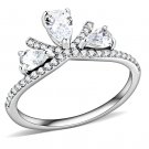 DA140 High polished Stainless Steel AAA Grade CZ Pear Ring