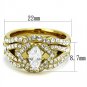 TK2743 IP Gold Stainless Steel AAA CZ (14K) Marquise Ring