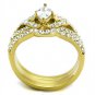 TK2743 IP Gold Stainless Steel AAA CZ (14K) Marquise Ring