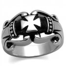 TK2141 High polished Stainless Steel No Stone Cross Ring