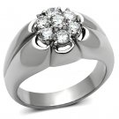 TK944 High polished Stainless Steel AAA Grade CZ Men's Ring