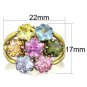 TK1791 Two-Tone IP Gold Stainless Steel Flower Ring Assorted Multi Color Ring