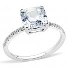 DA008  High polished Stainless Steel Square Cut CZ Ring Davano Collection
