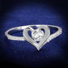 TS425 - Rhodium 925 Sterling Silver Ring with AAA Grade CZ in Clear