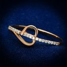 TS095 Rose Gold 925 Sterling Silver AAA Grade CZ Heart Ring