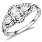 DA103 High polished Stainless Steel AAA Grade CZ Oval Ring