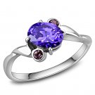 TK3525 High polished Stainless Steel AAA Grade CZ Tanzanite Oval Cut Ring