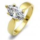 TK1673 IP Gold Stainless Steel AAA Grade CZ Marquise Cut Anniversary Ring