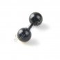 A Pair of New Mens Earring Ear Stud Stainless Steel Black Ball Plug 11mm*3mm YL136-03