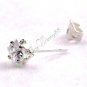 One Pair of New Mens Earring Ear Stud Stainless Steel Square White Onyx 4mm Fake Plug YL067-04