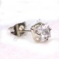 One Pair of New Mens Earring Ear Stud Stainless Steel Square White Onyx 4mm Fake Plug YL067-04
