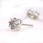 One Pair of New Mens Earring Ear Stud Stainless Steel Square White Onyx 4mm Fake Plug YL067-04