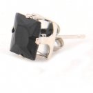 One Pair of New Mens Earring Ear Stud Stainless Steel Square Black Onyx 8mm Fake Plug YL065-07