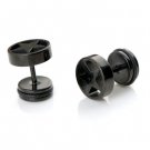 2x Nice Black Stainless Steel Star Shaped Studs Earring YL501
