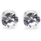 2x New Magnetic Earring Ear Stud Stainless Steel Plug Round Onyx CZ Clear 8mm YL905