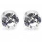 2x New Magnetic Earring Ear Stud Stainless Steel Plug Round Onyx CZ Clear 8mm YL905