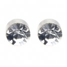 2x New Magnetic Earring Ear Stud Stainless Steel Plug Round Onyx CZ Clear 6mm YL907