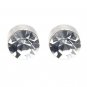 2x New Magnetic Earring Ear Stud Stainless Steel Plug Round Onyx CZ Clear 6mm YL907