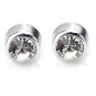 2x New Magnetic Earring Ear Stud Stainless Steel Plug Round Onyx CZ Clear 8mm YL911