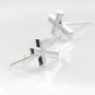 2x Cute Earring Ear Stud Stainless Steel Acrylic Plug Cross White YL415
