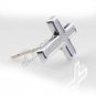2x Cute Earring Ear Stud Stainless Steel Acrylic Plug Cross White YL415