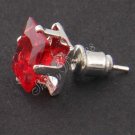 2x New Mens Earring Ear Stud Stainless Steel Square RED Onyx 5mm YL068-05