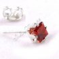 2x New Mens Earring Ear Stud Stainless Steel Square RED Onyx 3mm YL068-03