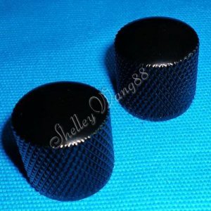 2PCS BLACK METAL DOME Guitar/Bass KNOB for Fender Tele 10206