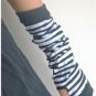 Black & White Korea style womens fingerless Long Gloves Arm Warmers A0041