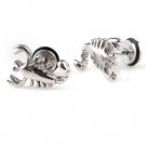 A Pair of Men Women Stainless Steel Ear Studs Earring Scorpion Shaped YL656