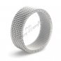 US Size 8 316L Stainless Steel Flexible Mesh Link Chain 6mm Band Ring Silver  A0692-18