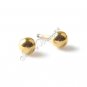 1 Pair of Mens Earring Ear Stud Stainless Steel Ball Golden 16mm*5mm YL137-05