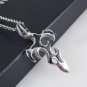 Men Stainless Steel Pendant Gothic Cross Necklace Black YL1001