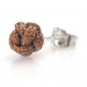 Pair Coffee Handmade Stainless Steel Women Men Studs Earring Ear Plug Nylon Rose Flower Z0006