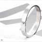 Stainless Steel Silver Polished Buckle Bangle Bracelet Cuff Women Men Unisex A1001