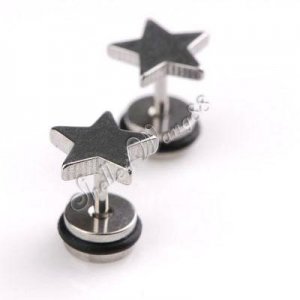 2x Nice Stainless Steel Star Shaped Studs Earring YL496